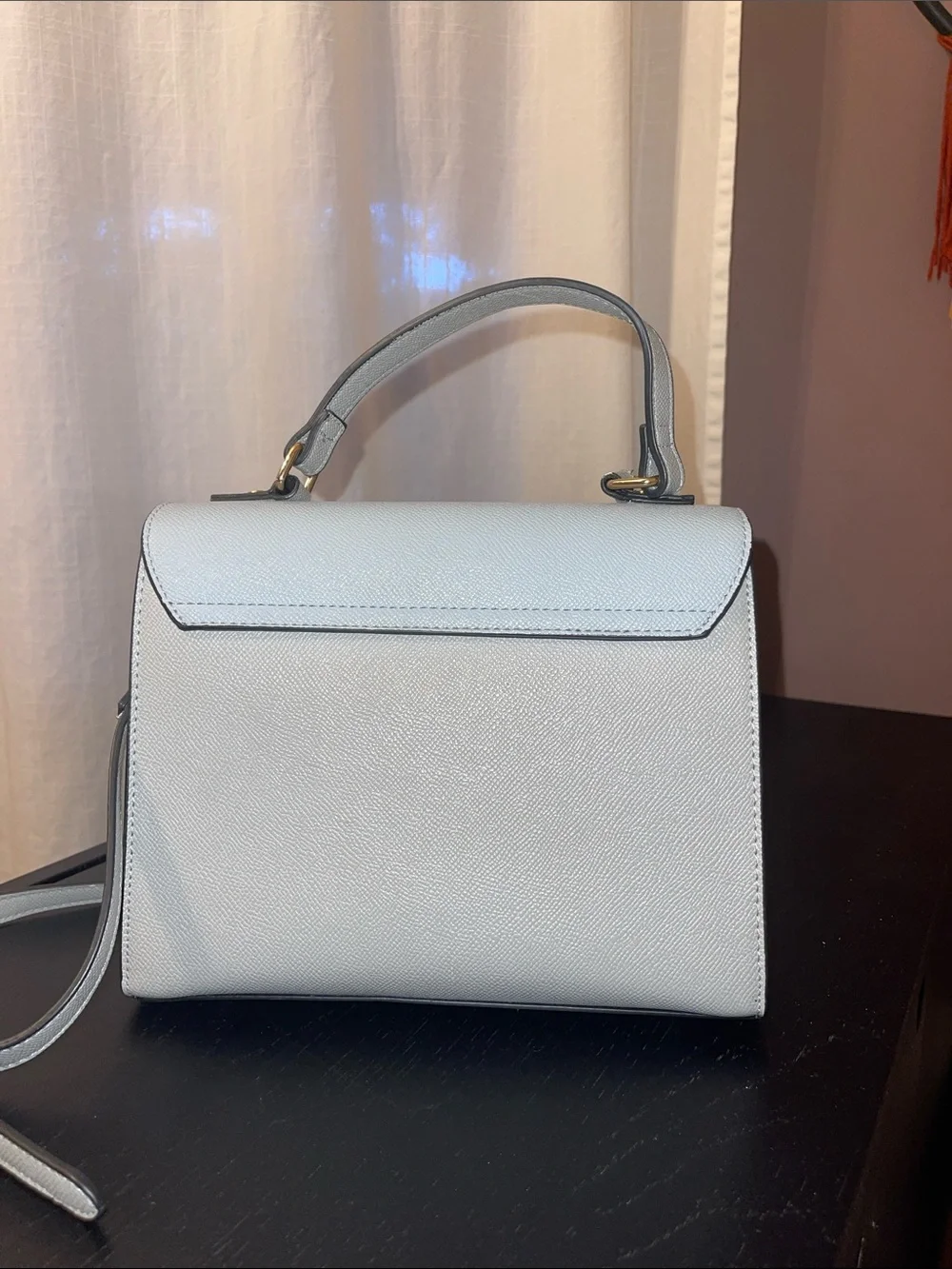Dune London Pale Blue Structured Top-Handle Satchel